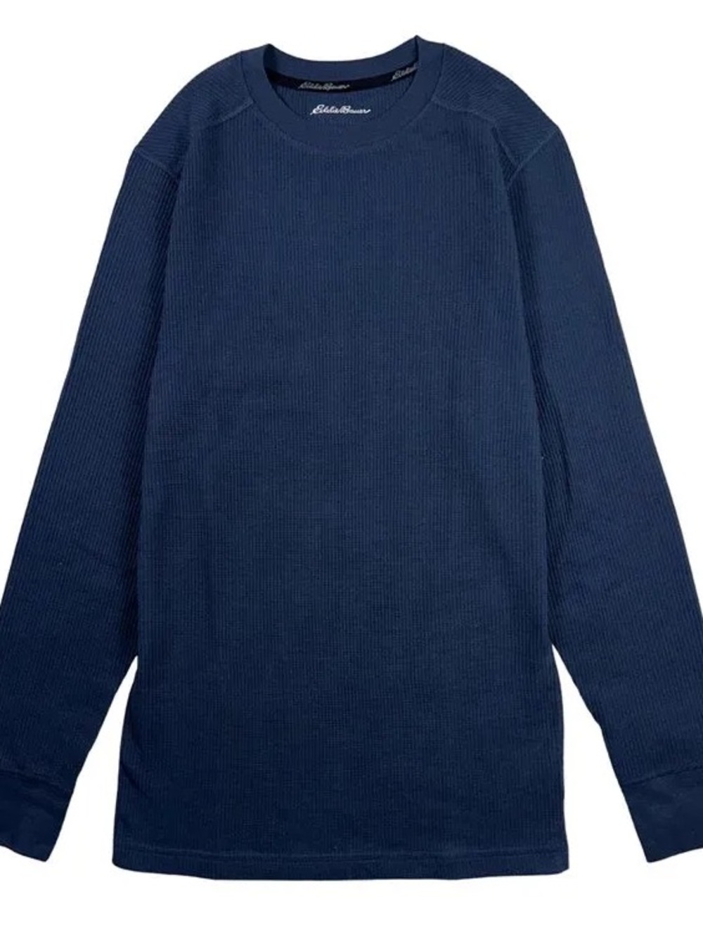 Eddie Bauer Navy Blue Waffle-Knit Long Sleeve Tee